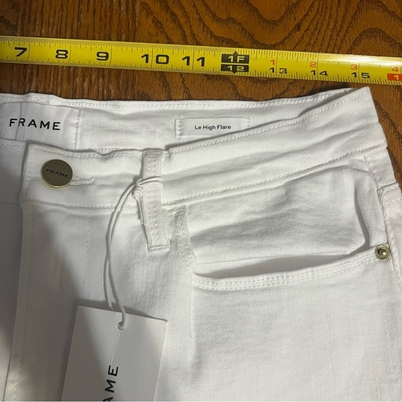 NEW Frame Le High Flare Jeans in White Sz 31 Retro 70s Inspired Style Boho - Picture 14 of 16